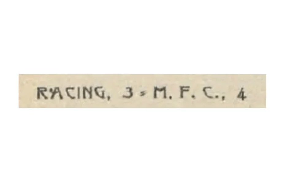 Racing contra Madrid F.C. 3/12/1916